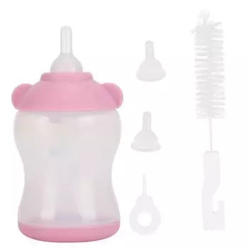 Dog Cat Newborn Small Pet Safety Feeding Water Bottles Nursing Set Supply Easy Cleaningpink розовый
