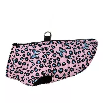 Dog Clothes For Small Dogs Cats Winter Soft Puppy Jacket With High Collar Waterproof Yorkshire Pug Vest Leopard Print Pet Coat S фиолетовый