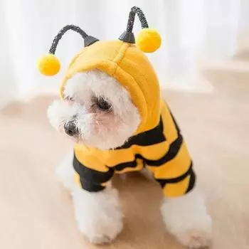 Dog Clothes Hoodie Apparels Bee Clothing for Dog Costumes Puppy Autumn Clothes Chihuahua Teddy Small Puppy Dog Accessories XS жёлтый