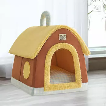 Dog House for Pets with Cushion And Semi Enclosed Design Outdoor Use S