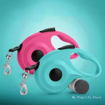 Dog Leash Dog Traction Rope Roulette Leash Walking Leash Roulette Pet Walking Leads with Poop Bag Dispenser Pet Supplies чёрный