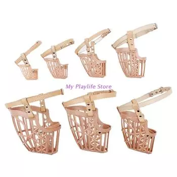 Dog Muzzles Breathable Hollow-out Plastic Muzzle Basket Stop Biting Barkings and Chewing for Small Medium Dogs Training 7 Size