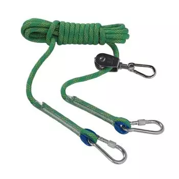 Dog Tie Out Cable Reflective 360 Degree Rotating Pulley Dog Runner Cable for Outdoor Camping Yard зелёный