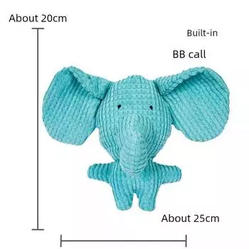 Dog Toy Molar Long Lasting Stuffed Sound Puppy Corgi Self-Hi Relieving Stuffy Handy Gadget Small and Medium-Sized Dogs Pet Supplies Small blue elephant (molar bite-resistant)