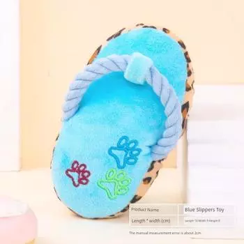 Dog Toy Vocalization Bite-Resistant Molar Puppy Stuffed Doll Self-Hi Relieving Stuffy Handy Gadget Small and Medium-Sized Dogs Pet Supplies Stuffed blue slippers