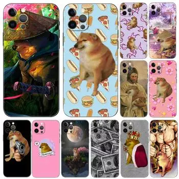 Чехол для телефона Doge Dog Cheems для iPhone 5 5s se 6 6s 7 8 plus x 10 XR XS 11 12 13 mini pro MAX, черная задняя крышка из ТПУ iphone 5 5S SE 2016