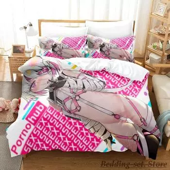doHna doHna Комплект постельного белья Single Twin Full Queen King Size Комплект постельного белья Adult Kid Bedroom Duvetcover Sets Anime Parure de lit Bed EU Single 135x200cm