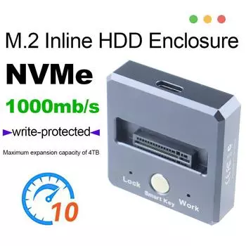 Док-станция для SSD M.2 SSD-адаптер USB Type-C M.2 NVME/SATA Caddy Box 10 Гбит/с Внешний корпус M Key Mobile Hard Drive Base