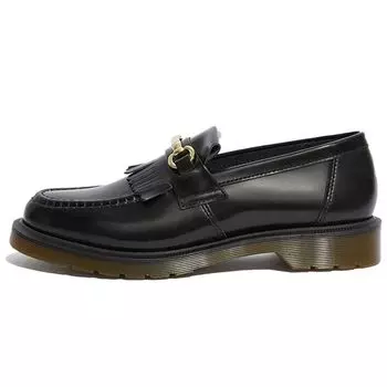 Доктор. Черные мужские кроссовки Martens Adrian Snaffle Smooth Leather Kiltie Loafer 25024001