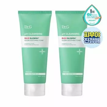 Доктор. G pH Cleansing Red Blemish Clear Успокаивающая пенка Двойной набор (150мл+150мл)