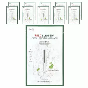 Доктор. G, Red Blemish, охлаждающая успокаивающая маска для лица, 10 упаковок, 30 г (1,05 унции) каждый
