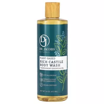 Доктор. Jacobs Naturals, Botanical Rich Castle, гель для душа, эфирное масло перечной мяты, 16 унций (473 мл)