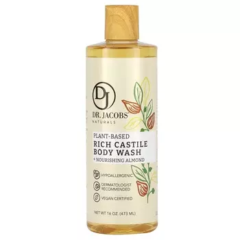 Доктор. Jacobs Naturals, Botanical Rich Castle, гель для душа, питательный миндаль, 16 унций (473 мл)