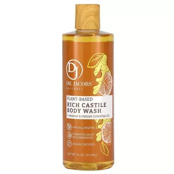 Доктор. Jacobs Naturals, Botanical Rich Castle, гель для душа, эфирное масло апельсина и имбиря, 16 унций (473 мл)