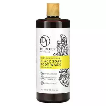 Доктор. Jacobs Naturals, Ботаническое африканское черное мыло для душа, чувственный монои, 32 унции (946 мл)