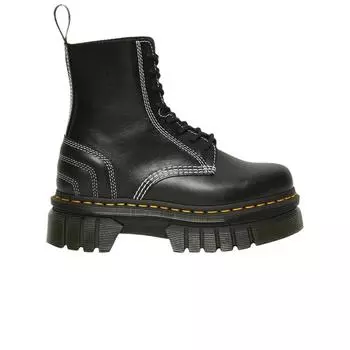 Доктор. Кожаные ботинки Martens Audrick на платформе со шнуровкой, белая строчка - черные женские кроссовки 27810001 36