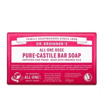 Доктор. Мыло Bronner s Rose Pure Castile Bascoap 140г, 1 шт.