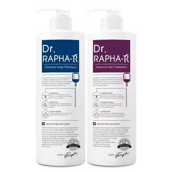 Доктор. Шампунь Raphael Blue от выпадения волос 1 л + протеиновый уход с цветочно-мускусным ароматом 1 л, 1 набор