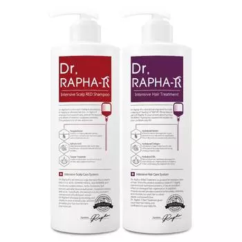 Доктор. Шампунь Raphael Red от выпадения волос 1 л + Протеиновый уход с цветочно-мускусным ароматом 1 л, 1 набор