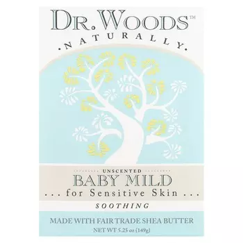 Доктор. Woods, Детское мягкое мыло, успокаивающее, без запаха, 5,25 унций (149 г)