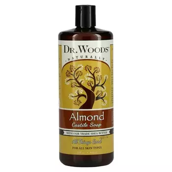 Доктор. Woods, Миндальное кастильское мыло, 32 жидких унции (946 мл)
