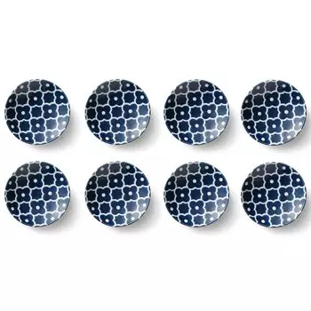 [Dolce duo] Small plate Mino ware (pretty floral pattern) Set of 8 (boxed) Made in Japan DAM-321