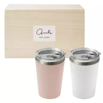 Термостакан Dolce Duo с подогревом и охлаждением, нержавеющая сталь, двойной набор стаканов для круглосуточного магазина, подарочная деревянная коробка с крышкой, удержание, изоляция, сталь, белый