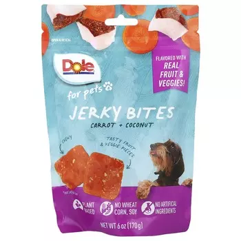 Dole для питомцев, Jerky Bites, Морковь + Кокос, 6 унций (170 г)
