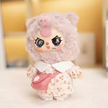 Doll Clothes For Baby Three Blind Box 20Cm Doll Strawberry & Yellow Duck Kindergarten Satchel Set For Baby Three Waistcoat розовый