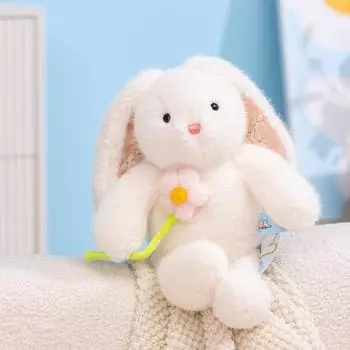 Doll Rabbit Plush Ornament With Flower Pattern For Romantic Gifts And Room Decor White Rabbit,35cm