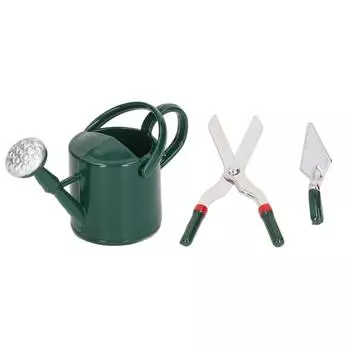Dollhouse Garden Tool 1:12 Watering Can Spade Scissors Durable Alloy Miniature Gardening Tools for