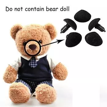 dolls accessories 12*14mm triangle nose Plastic velvet bear buttons tool craft 10pcs/bag DIY розовый