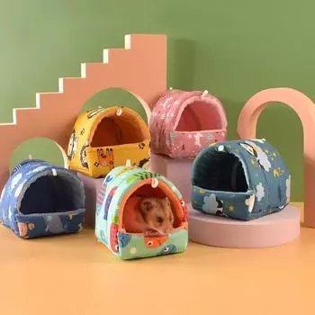 Дом для хомяка, гнездо для морской свинки, спальное место для маленького животного, зимний теплый хлопковый коврик, мягкие аксессуары для грызунов, морских свинок, крыс, грызунов L