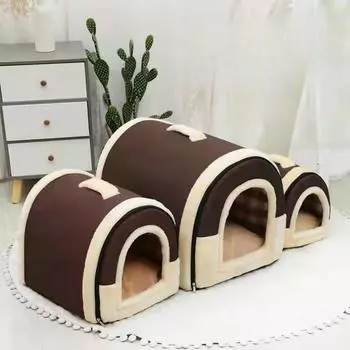 Дом для собак, кровать для собак, кошек, маленьких животных, мягкая, уютная, складная, съемная, теплая, для кошек, будка для сна S 35x32x28cm