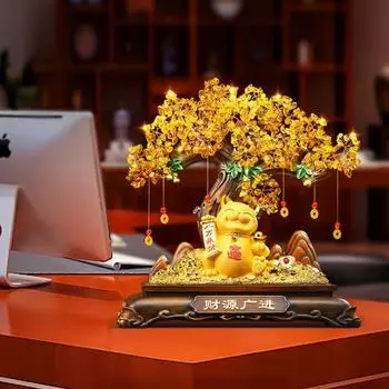 Домашний декор, смоляные украшения, дерево удачи, кошка, украшение для гостиной, винный шкаф, касса магазина, украшения, подарок другу 26x13x30cm
