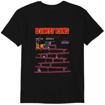 Donkey Kong Screen Level T-Shirt Retro Clip Arts Donkey Kong Shirt DK Funny Donkey Kong Shirts Classic Retro Arcade Gamer Gift L
