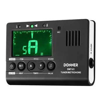 Donner Цифровой метроном-тюнер, генератор тона 3 в 1 для инструментов гитара/фортепиано/труба/хроматический DMT-01