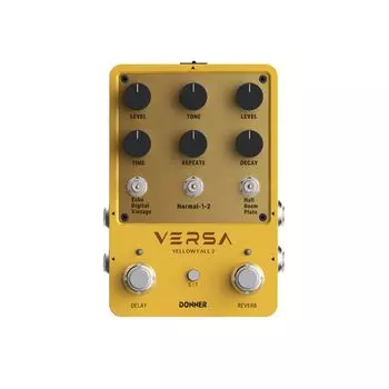 Donner Effector Tap Tempo Сохранение предустановок Оснащен цифровым синтезатором Совместимость с Live True Bypass Yellow Fall II Задержка/реверберация Многорежимный