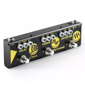 Donner Multi Effector для гитары Alpha Cruncher 3 эффекта Delay, Chorus, Distortion Digital Circuit Compact