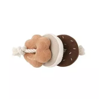 Donut Dog Sound Toy Small Dog Medium Dog Cute Stylish Popular Brand Toy Poodle Chihuahua monchri [Nosework Toy] (FREE/Beige)