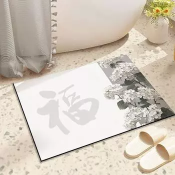 Door Entry Carpet Entry Non-slip Mat Bedroom Antique Door Mat Bathroom Absorbent Mat Toilet Soiled Foot Mat 40 * 60CM Diatom Mud