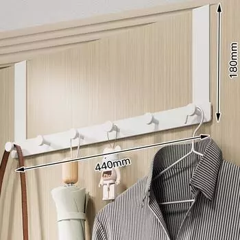Door Hook Hanger Punch Free Seamless Long Arm Quiet Aluminum Over Door Hooks for Bedrooms Bathrooms