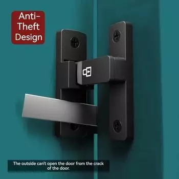 Door Lock 90/180 Degree Barn Door Latch Bolt Stainless Steel Hook Latch Window Cabinet Locks Right Angle Slid 1PC