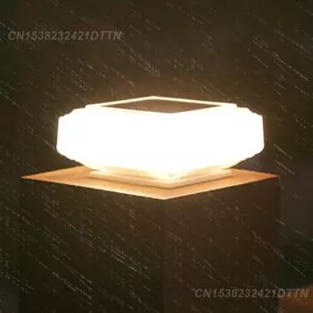 Дверной светильник на солнечной энергии, прочный корпус лампы, квадратный светильник на солнечной энергии, новый водонепроницаемый настенный светильник на колонне 1
