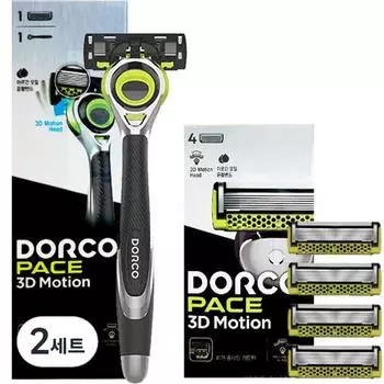 Dorco Face 3D Motion Set, бритва + лезвие бритвы..., 2 набора, корейское лезвие бритвы