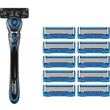 Dorco Face 7 2 Fresh бритвенный станок + лезвие бритвы 11 шт. набор, бритва + лезвие бритвы..., 1 набор, корейское лезвие бритвы
