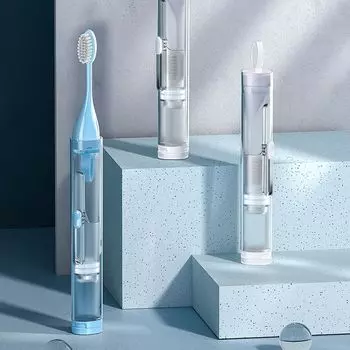 Дорожные зубные щетки и зубные пасты All In One Carry Dental Kit Мини Компактный Портативный Офисный Складной Набор Зубных Щеток Toothbrush set - (normal) белый