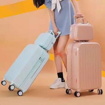 Дорожный чемодан высокой ценности: Легкий чемодан на колесиках размером 20 и 24 дюйма с замком-паролем для студентов и мужчин. 18-inch