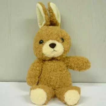 Doshin Original Made in Japan Fluffy Rabbit Plush Toy Height 27cm Brown