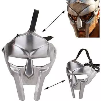 Доспехи Римский Гладиатор Шлем Маска для Лица Серебряный MF Doom Средневековая Реконструкция МАСКА Викинга серебряный